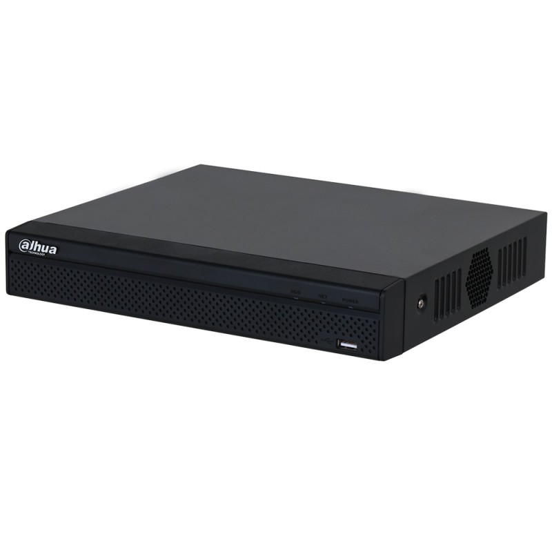 IP-PoE-Rekorder, 8 Kanäle IP, 8 Kanäle PoE, 1x SATA à 20 TB, 1U, schwarz