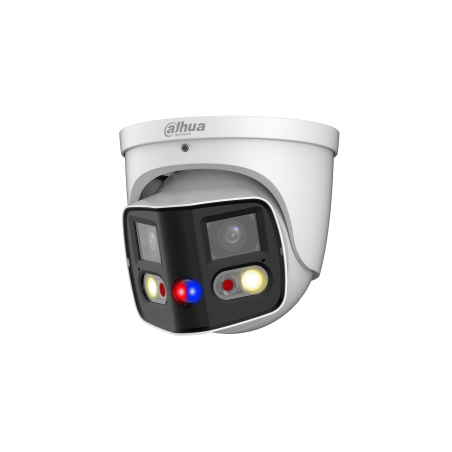 Dahua IP-Dual-Lens-Eyeball-Kamera, 2 x 4 MP, TiOC, Splicing, 2,8 mm, IR 25 m, IP67, weiß