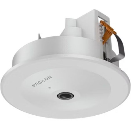 Avigilon IP-Fisheye-Kamera, 12 MP, 1,74 mm, IP54, NDAA, weiß, Unterputz