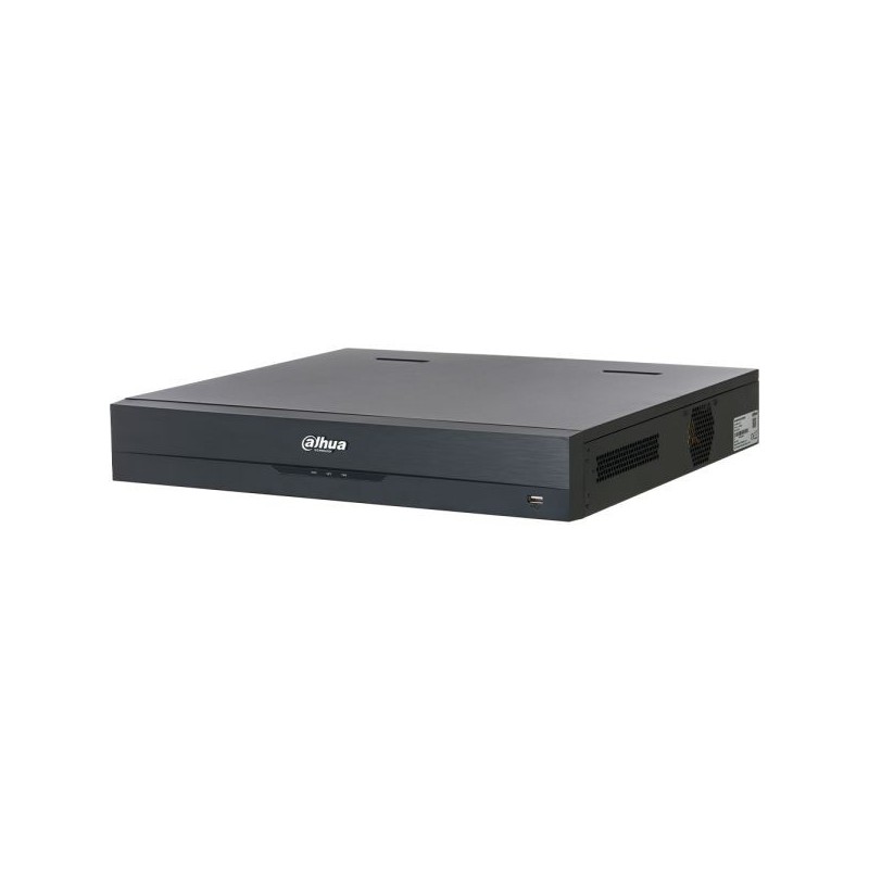 IP-PoE-Rekorder, 32 Kanäle IP, 16 Kanäle PoE, 4x SATA à 20 TB, 1.5U, schwarz