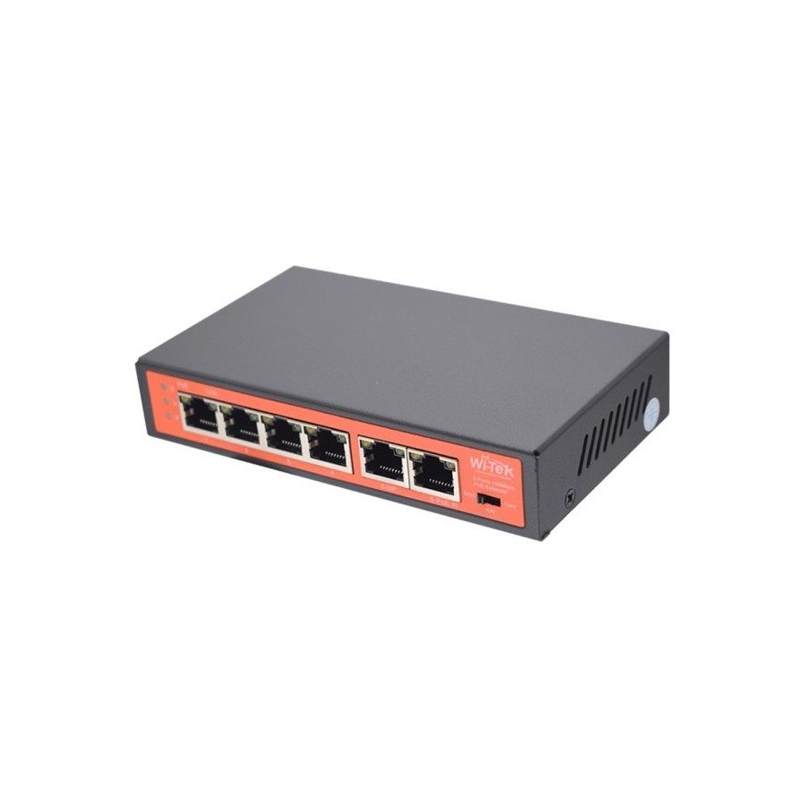 Wi-Tek PoE-Extender, 4 PoE out, 1 PoE in, 250 m, Desktop, Wand