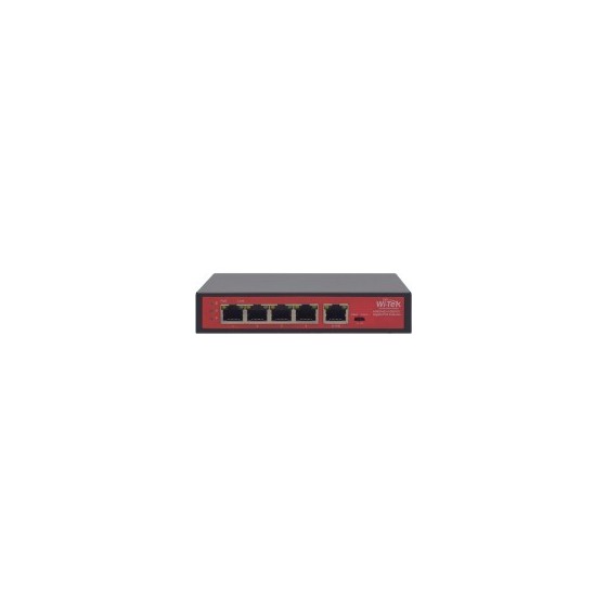 Wi-Tek PoE-Extender, 4 PoE out, 1 PoE in, 250 m, Desktop, Wand