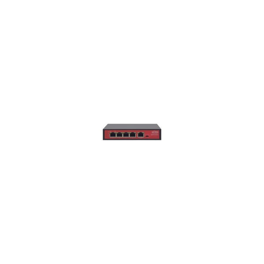Wi-Tek PoE-Extender, 4 PoE out, 1 PoE in, 250 m, Desktop, Wand