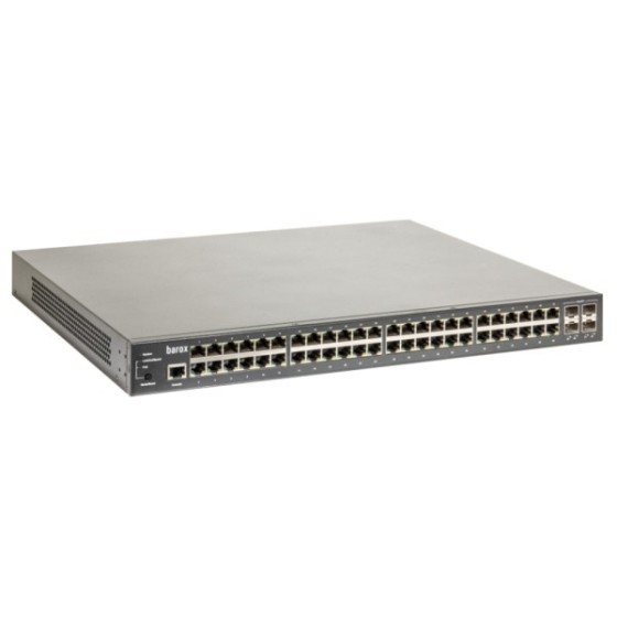 Barox PoE-Switch, 53 Ports, 48 Ports PoE, 4 Ports SFP, managed, 19" Rack