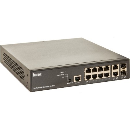 Barox PoE-Switch, 10 Ports, 8 Ports PoE, 2 Ports SFP, managed