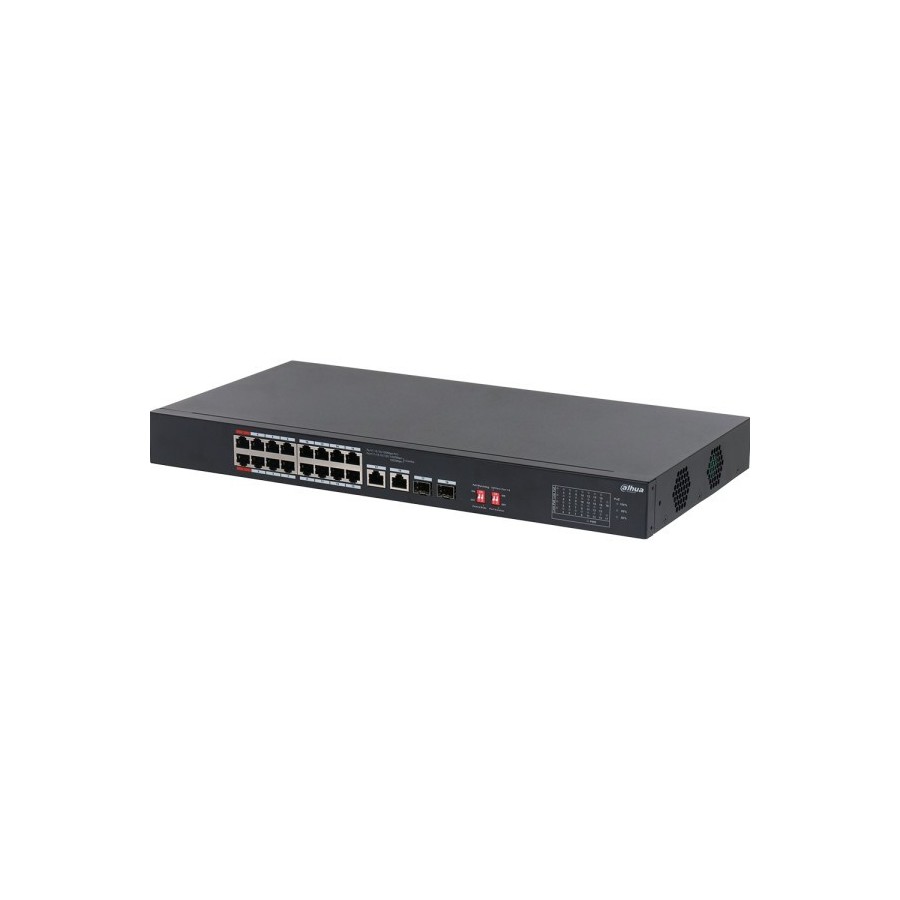 Dahua PoE-Switch, 18 Ports, 16 Ports PoE, 250m, unmanaged, Desktop
