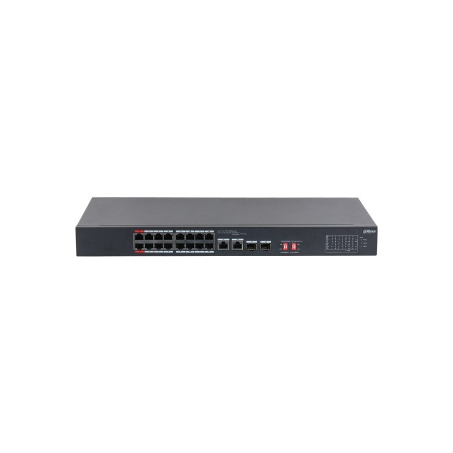 Dahua PoE-Switch, 18 Ports, 16 Ports PoE, 250m, unmanaged, Desktop