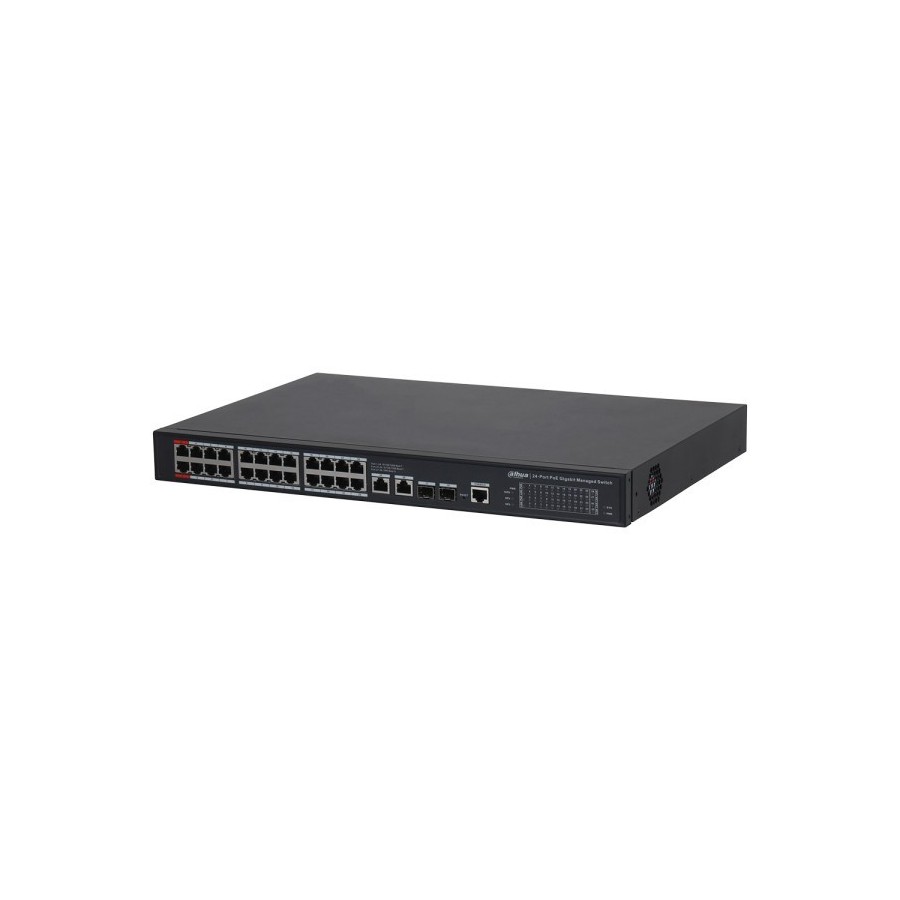 Dahua PoE-Switch, 28 Ports, 24 Ports PoE, 2 Ports SFP, 250m, managed