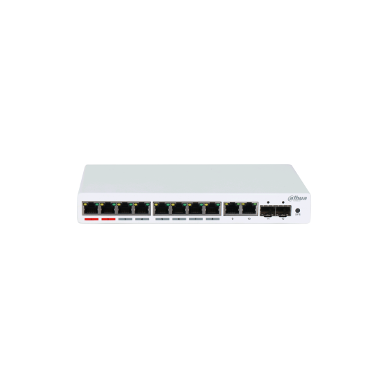 Dahua PoE-Switch, 12 Ports, 8 Ports PoE, 250 m, managed, Desktop
