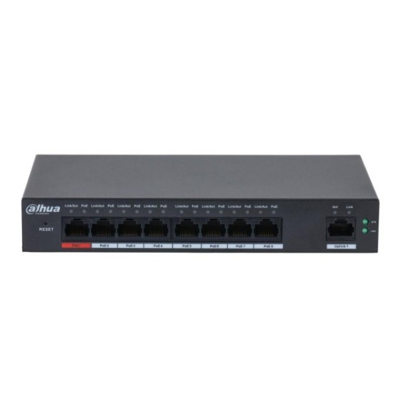 Dahua Switch, 9 Ports, 8 PoE, cloud managed