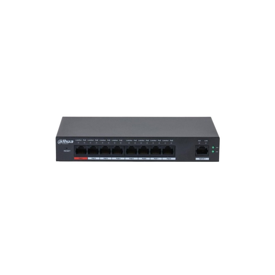 Dahua Switch, 9 Ports, 8 PoE, cloud managed