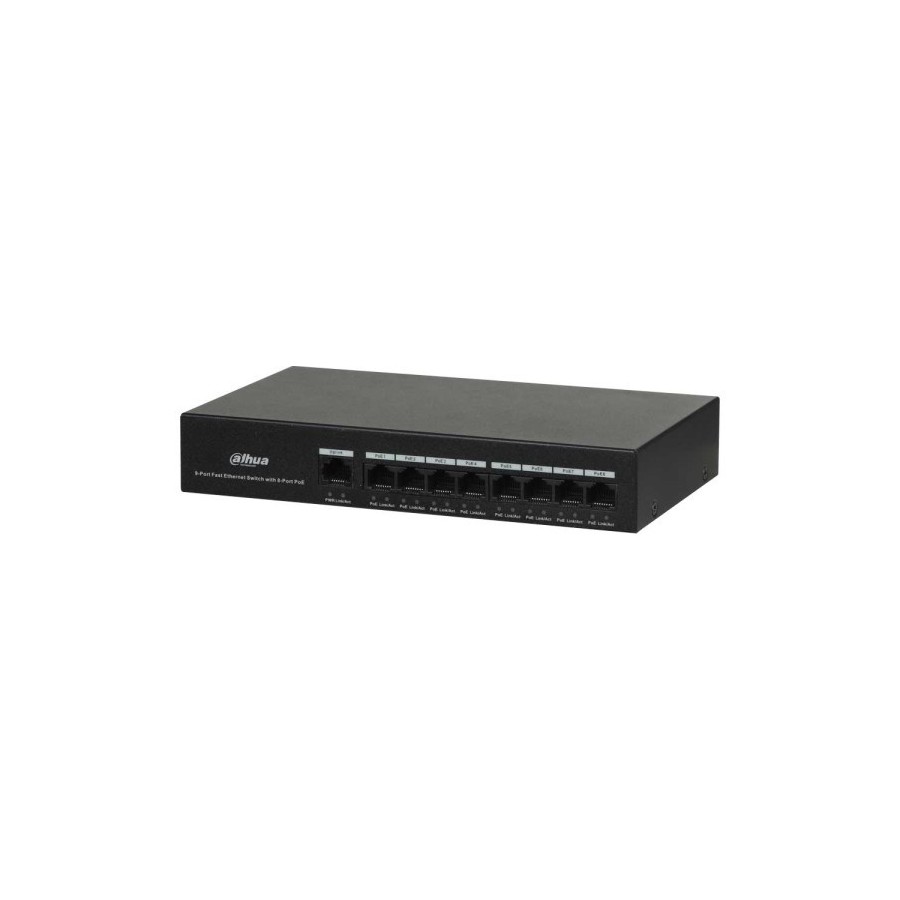 Dahua PoE-Switch, 9 Ports, 8 Ports PoE, unmanaged