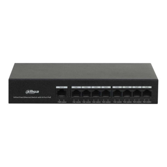 Dahua PoE-Switch, 9 Ports, 8 Ports PoE, unmanaged
