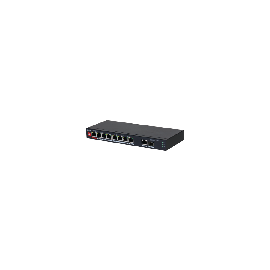 Dahua 10-Port Switch, unmanaged, 8x Poe-Ports, 96W