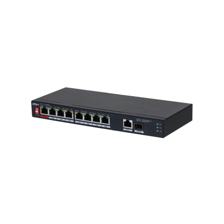 Dahua 10-Port Switch, unmanaged, 8x Poe-Ports, 96W