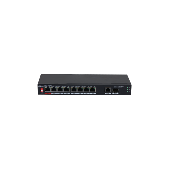 Dahua 10-Port Switch, unmanaged, 8x Poe-Ports, 96W
