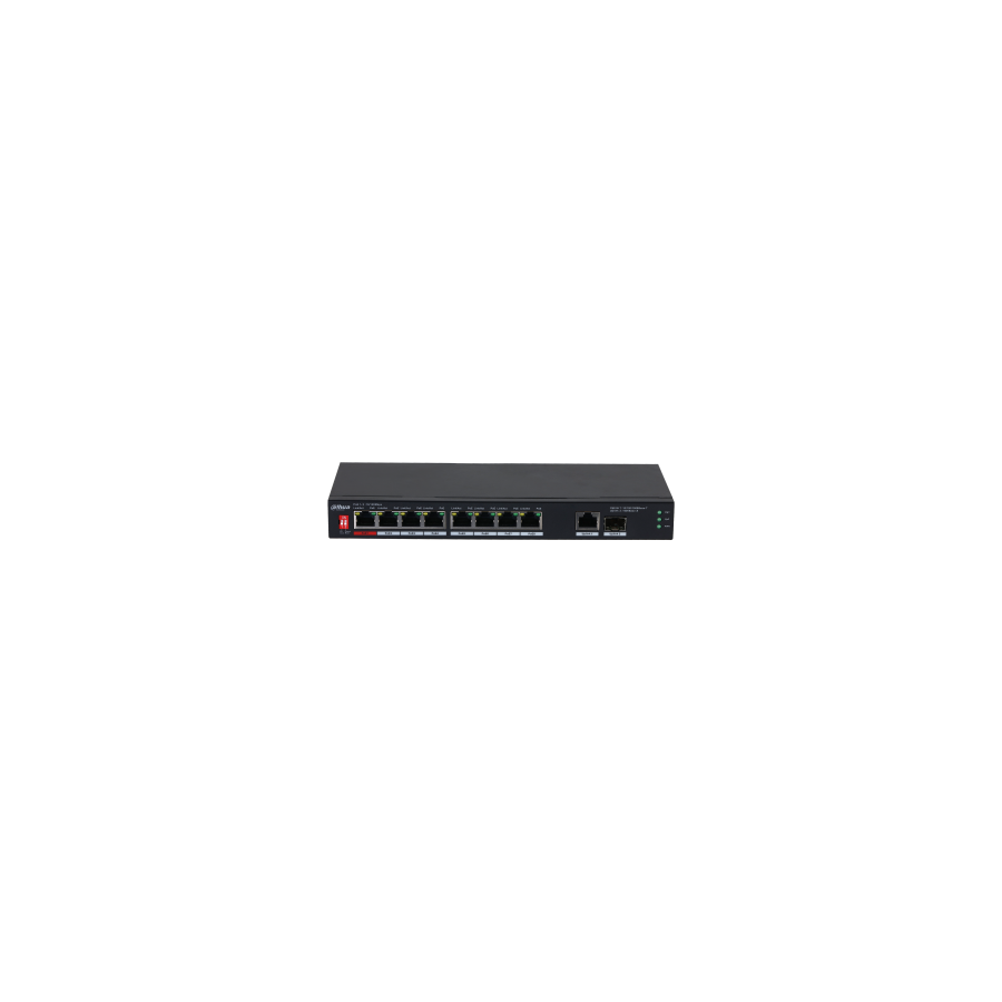 Dahua 10-Port Switch, unmanaged, 8x Poe-Ports, 96W