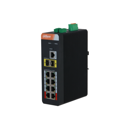 Dahua 10-Port-Industrie-Switch mit 8-Port-PoE