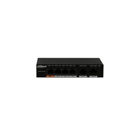 Dahua PoE-Switch, Hi-PoE, 4x Poe-Ports, 250m, 60W