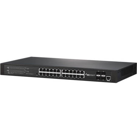 IDIS PoE-Switch, 28 Ports, 24 Ports PoE, 4 Ports SFP, NDAA, Desktop