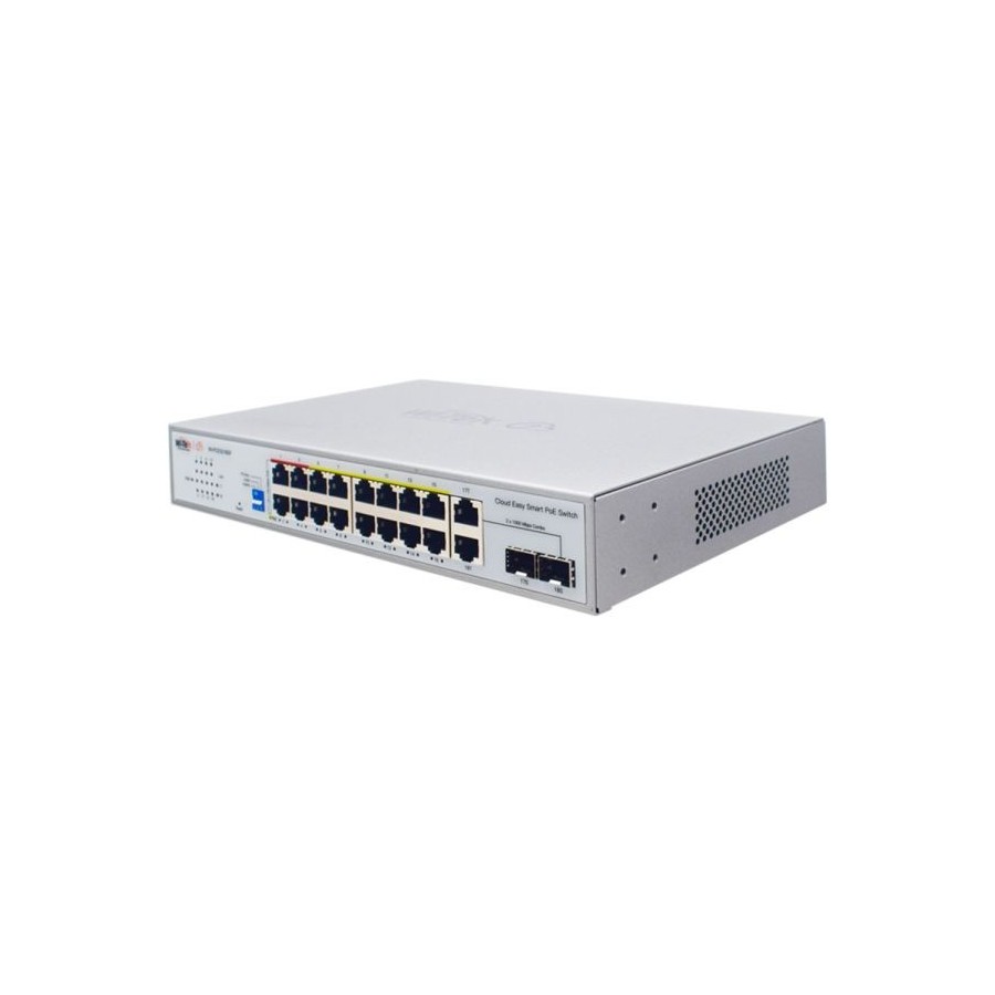 Wi-Tek PoE-Switch, 18 Ports, 16 Ports PoE, 2 Ports SFP, 250 m, Desktop