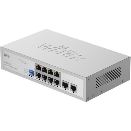 Wi-Tek PoE-Switch, 10 Ports, 8 Ports PoE, 250 m, Desktop, Wand