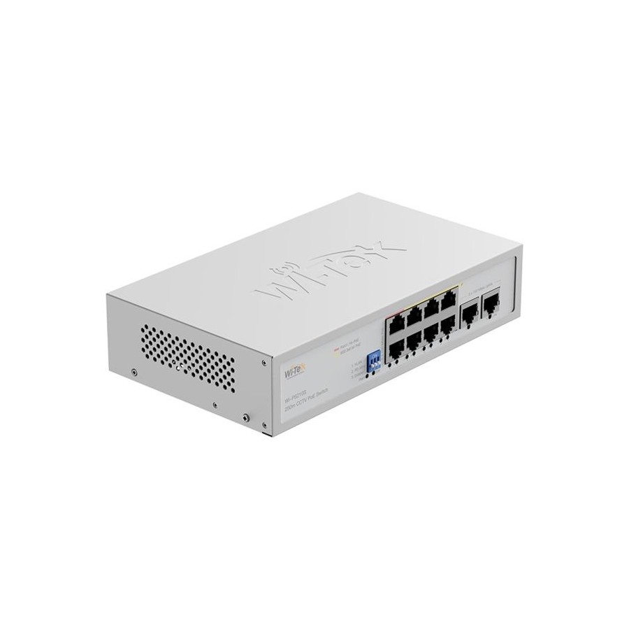 Wi-Tek PoE-Switch, 10 Ports, 8 Ports PoE, 250 m, Desktop, Wand