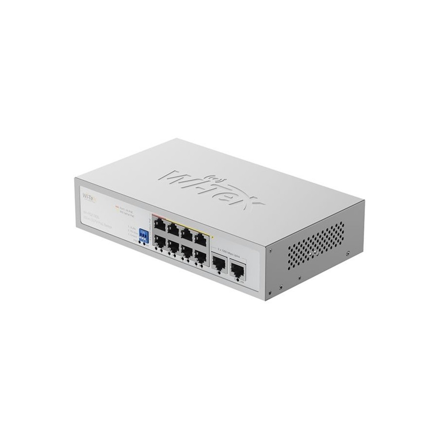 Wi-Tek PoE-Switch, 10 Ports, 8 Ports PoE, 250 m, Desktop, Wand