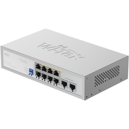 Wi-Tek PoE-Switch, 10 Ports, 8 Ports PoE, 250 m, Desktop, Wand