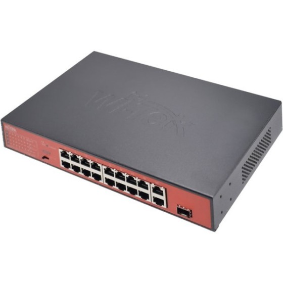 Wi-Tek PoE-Switch, 18 Ports, 16 Ports PoE, 1 Port SFP, 250 m, Desktop, Rack