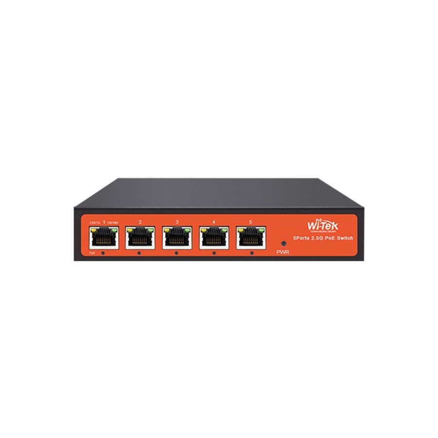 Wi-Tek PoE-Switch, 5 Ports, 4 Ports PoE, Desktop