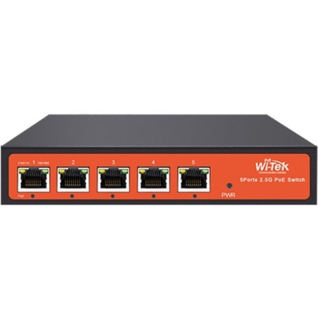 Wi-Tek PoE-Switch, 5 Ports, 4 Ports PoE, Desktop