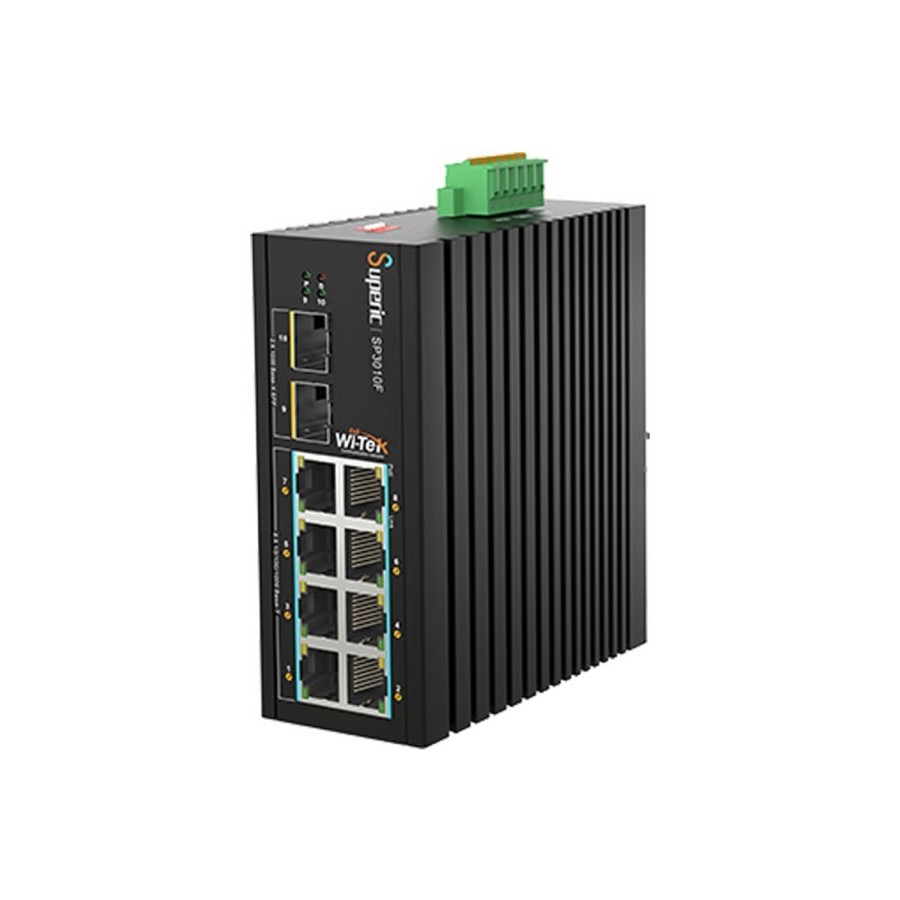 Wi-Tek PoE-Switch, 10 Ports, 8 Ports PoE, 2 Ports SFP, 250 m, Desktop