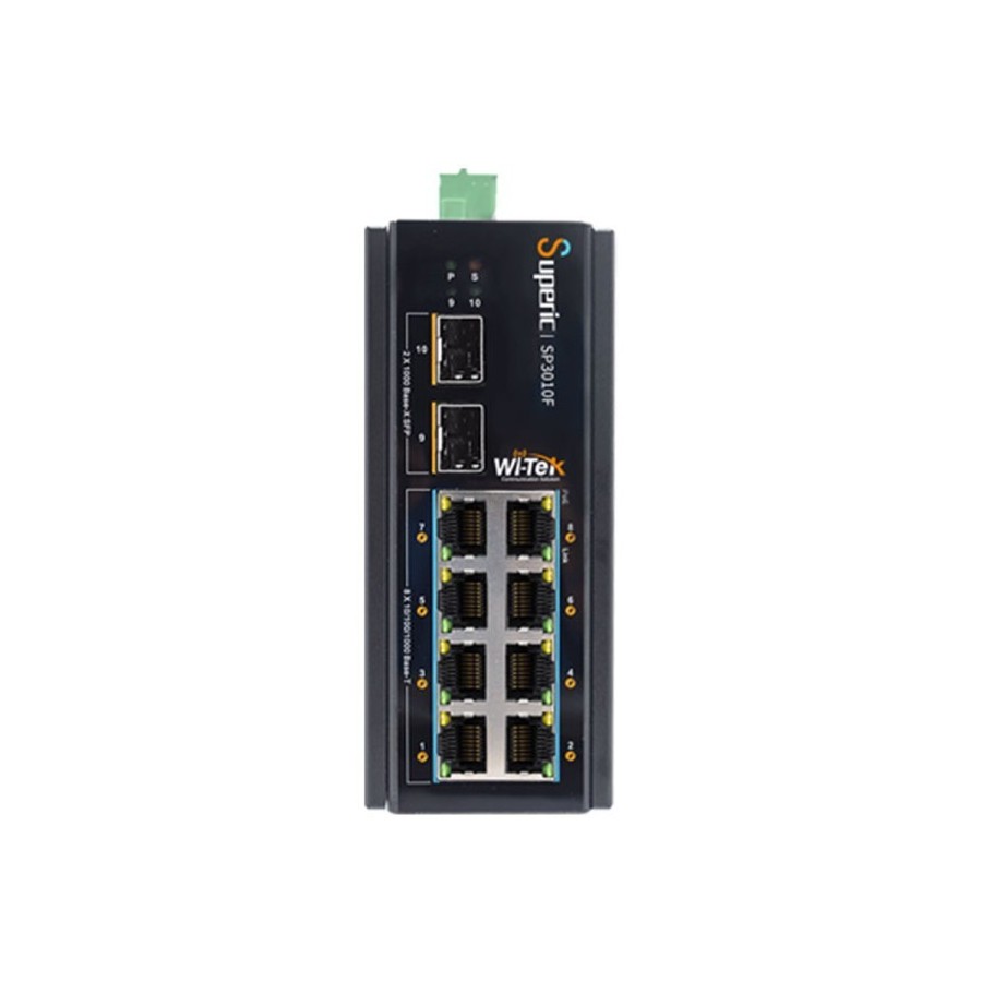 Wi-Tek PoE-Switch, 10 Ports, 8 Ports PoE, 2 Ports SFP, 250 m, Desktop