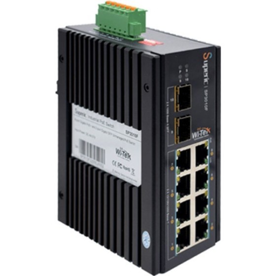 Wi-Tek PoE-Switch, 10 Ports, 8 Ports PoE, 2 Ports SFP, 250 m, Desktop