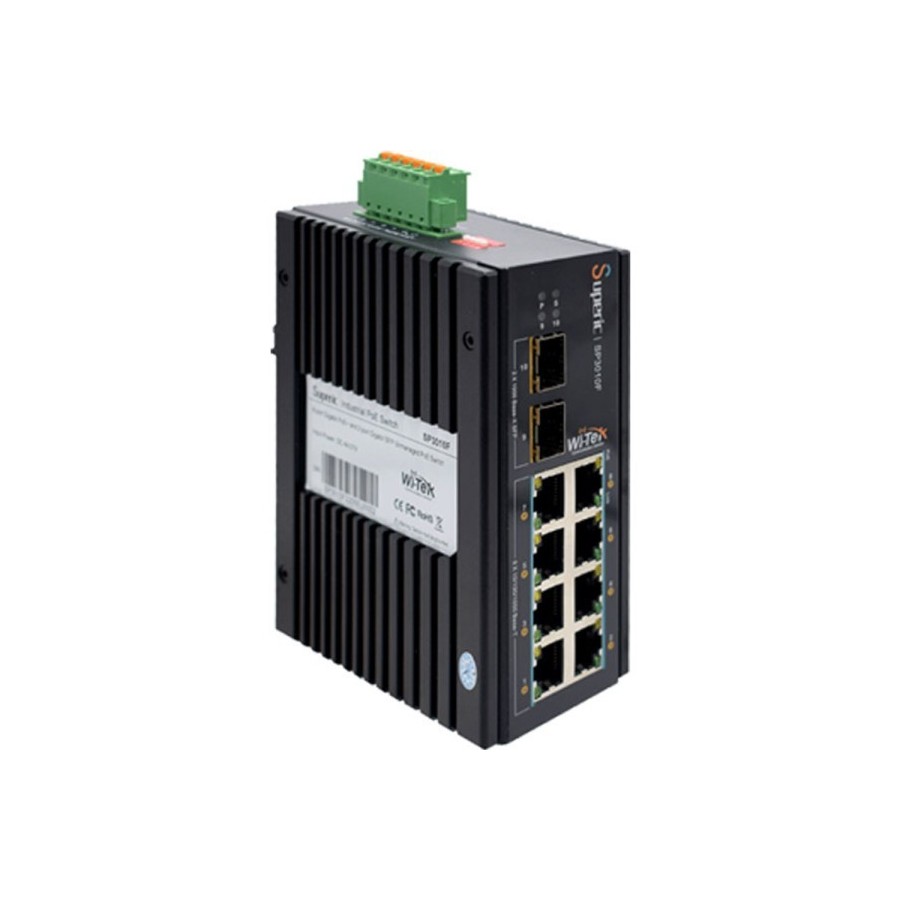 Wi-Tek PoE-Switch, 10 Ports, 8 Ports PoE, 2 Ports SFP, 250 m, Desktop