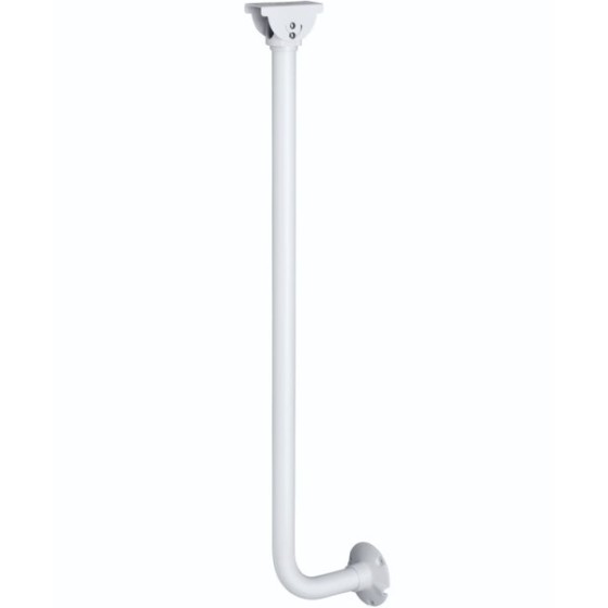 Stangenhalterung gewinkelt, Ø 38 mm, 200x1000 mm, weiß