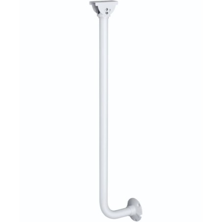 Stangenhalterung gewinkelt, Ø 38 mm, 200x1000 mm, weiß