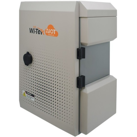 Wi-Tek IoT-Gehäuse, mit Lüfter, IP65, IK10, Metall, grau, Boden, Mast, Wand