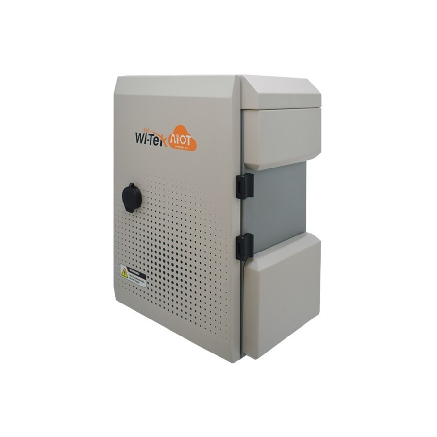 Wi-Tek IoT-Gehäuse, mit Lüfter, IP65, IK10, Metall, grau, Boden, Mast, Wand