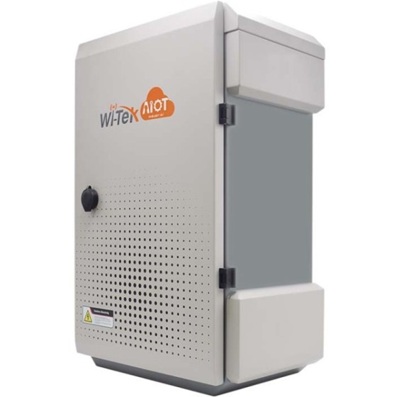 Wi-Tek IoT-Gehäuse, mit Lüfter, IP65, IK10, Metall, grau, Boden, Mast