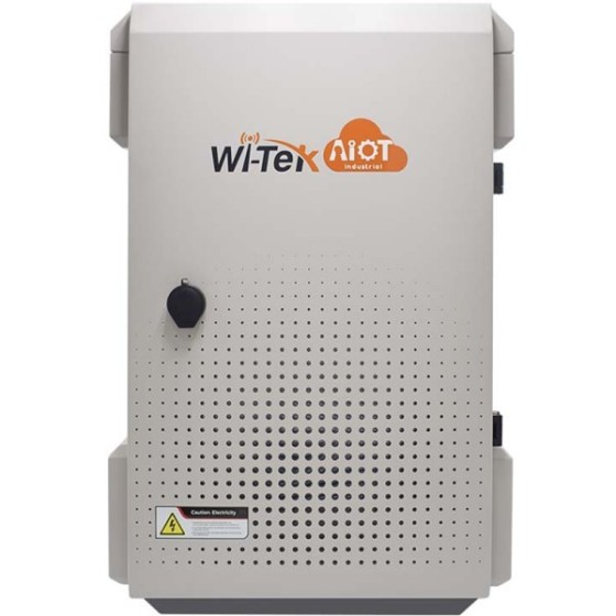 Wi-Tek IoT-Gehäuse, mit Lüfter, IP65, IK10, Metall, grau, Boden, Mast