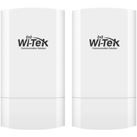 Wi-Tek WLAN Transmitter, 1 Paar, 2 Ports, 2,4 GHz, 2 km Reichweite, IP65, weiß