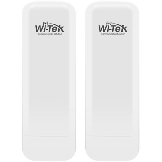 Wi-Tek WLAN Transmitter, 1 Paar, 2 Ports, 5 GHz, 5 km Reichweite, IP65, weiß