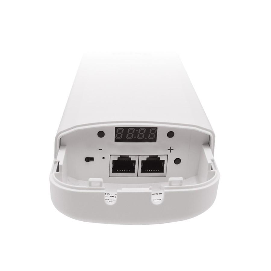 Wi-Tek WLAN Transmitter, 1 Paar, 2 Ports, 5 GHz, 5 km Reichweite, IP65, weiß