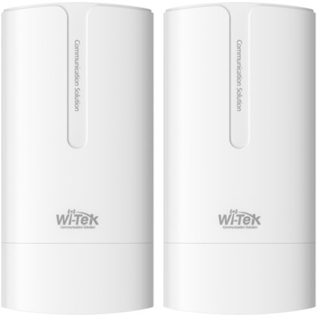 Wi-Tek WLAN Transmitter, 1 Paar, 2 Ports, 5 GHz, 3 km Reichweite, IP65, weiß, Mast, Wand