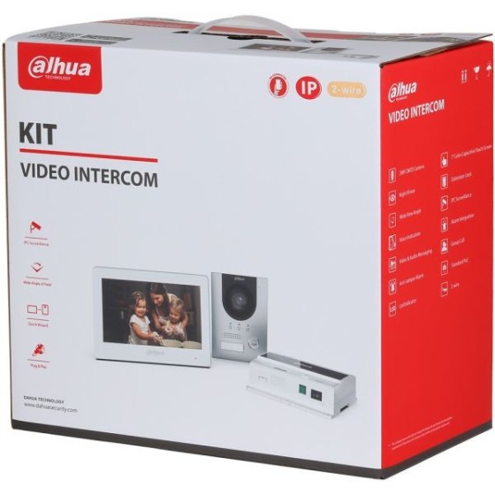 Dahua 2-Draht-Video-Gegensprechanlagen-Set, 2 MP, IP65, IK07, Aufputz