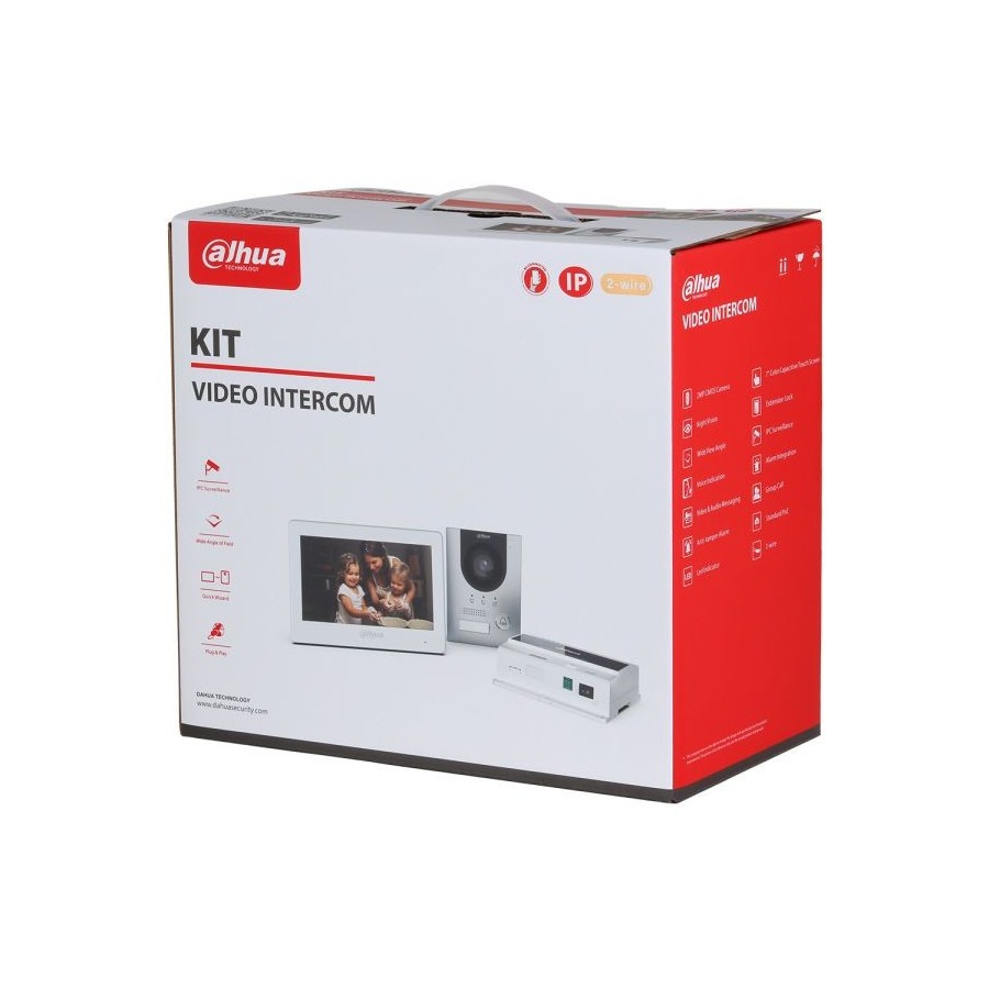 Dahua 2-Draht-Video-Gegensprechanlagen-Set, 2 MP, IP65, IK07, Aufputz