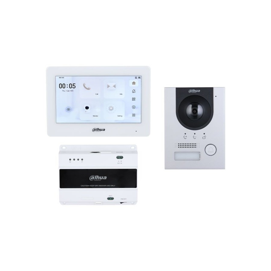 Dahua 2-Draht-Video-Gegensprechanlagen-Set, 2 MP, IP65, IK07