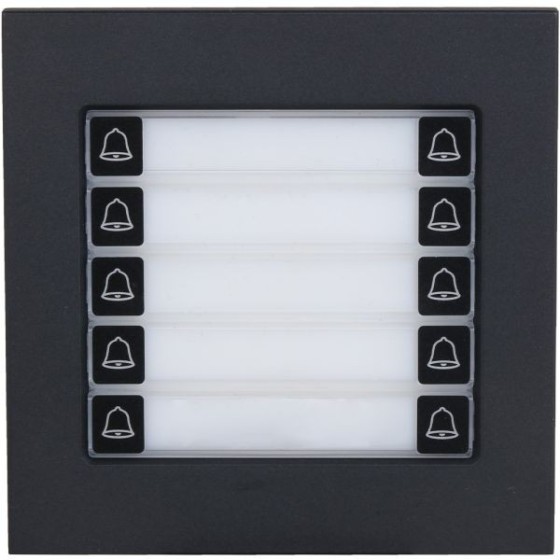 Dahua Erweiterung Klingel-Modul, 10 Tasten, IP65, IK07, schwarz